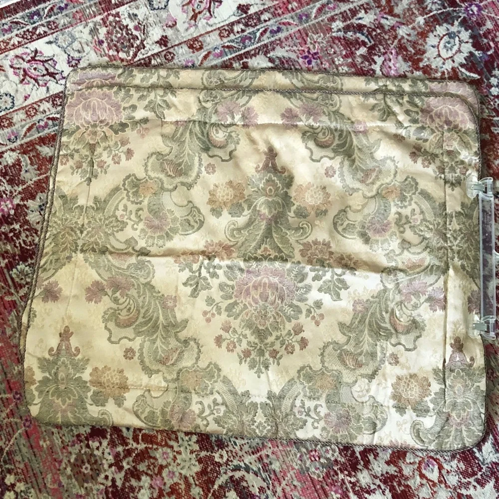 Croscill paisley floral peony 2 unused std pillow shams gold red green